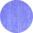thumbnail image 1 of Ahgly Company Indoor Round Abstract Blue Contemporary Area Rugs, 3' Round, 1 of 4