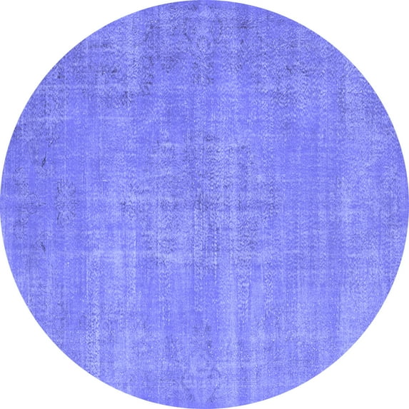 Ahgly Company Indoor Round Abstract Blue Contemporary Area Rugs, 3' Round