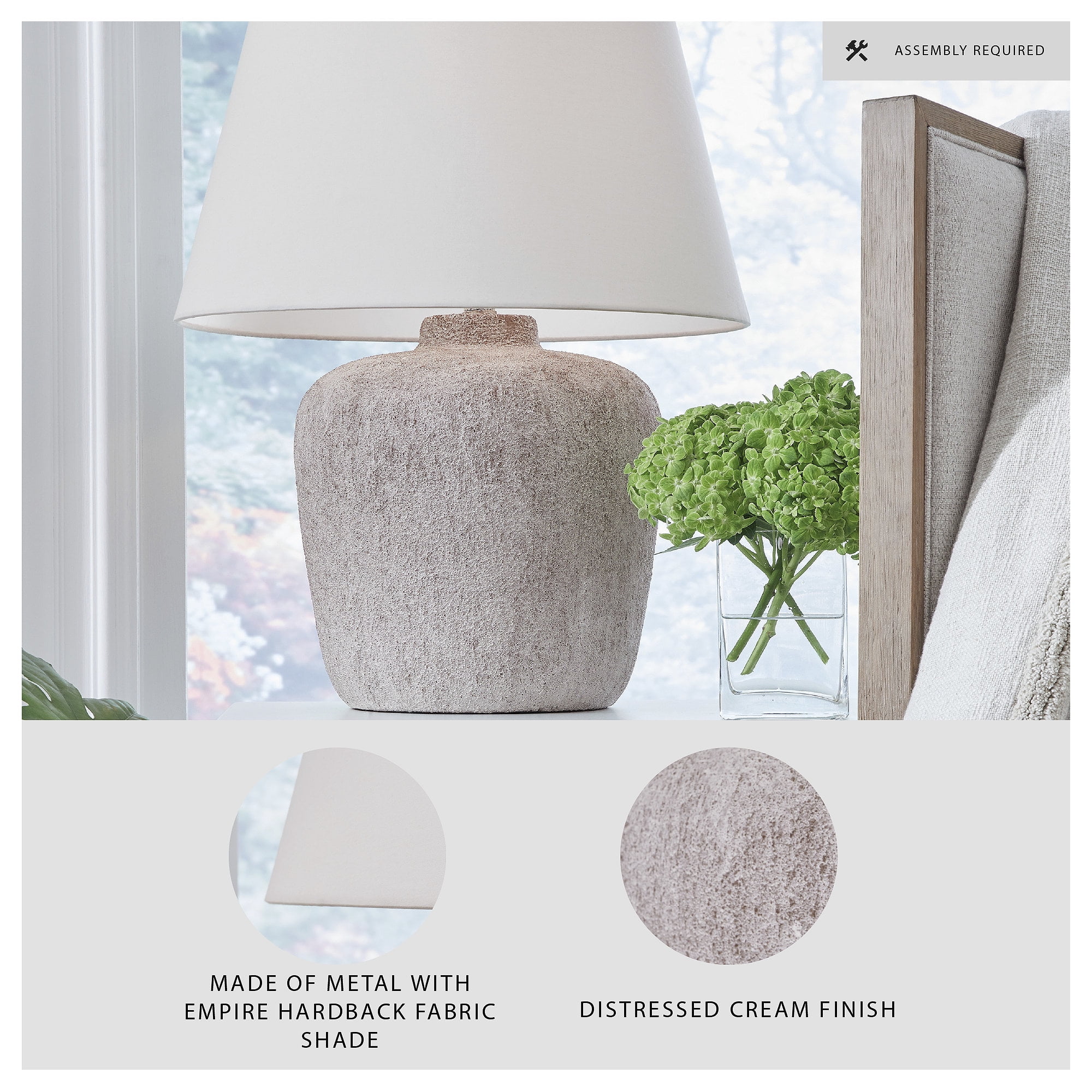 Signature Design by Ashley Danry Metal Table Lamp, Distressed