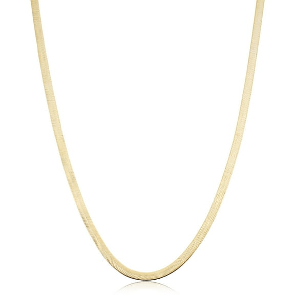 KoolJewelry 10k Yellow Gold Herringbone Necklace (3.3 mm, 18 inch)
