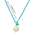 thumbnail image 4 of V3 Jewelry® 18kt Gold Plated White Freshwater Pearl and Turquoise Necklace for Women, 4 of 5