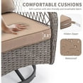 thumbnail image 5 of Patio Swivel Rocker Bistro Set, 3 Piece 360° Rocking Patio Conversation Set with Thickened Cushions, 2 Patio Swivel Rocking Chairs with 1 Glass Top Table, for Garden Yard Balcony Pool Cafe (Khaki), 5 of 9