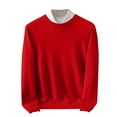 thumbnail image 2 of Dgankt Mens Sweater Fashion Casual Solid Color Warmth Laziness Loose Round Neck Long Sleeve Sweater,Size M-2XL, 2 of 6