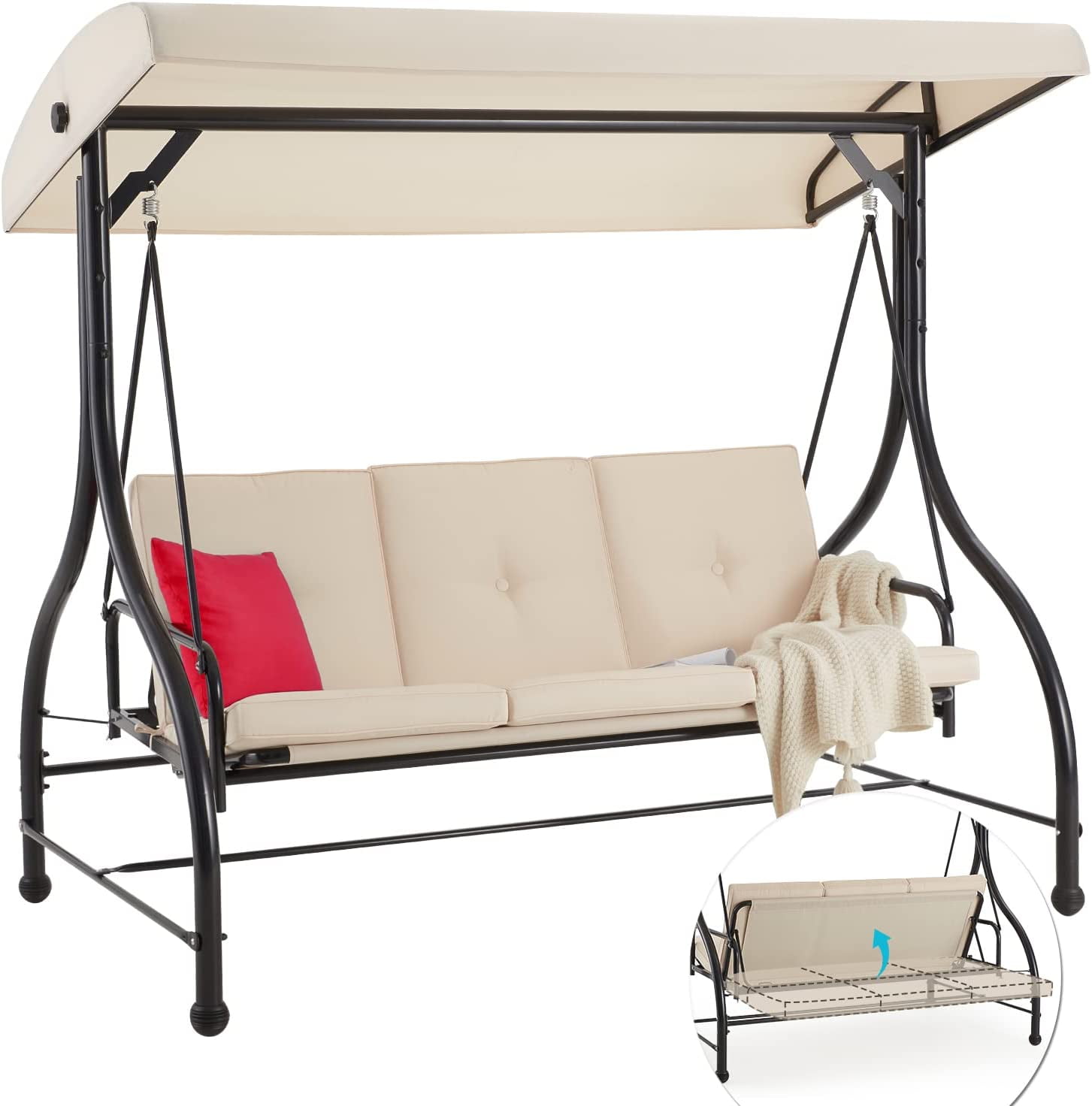 AECOJOY Stainless Steel Porch Swing – Durable Outdoor Seating