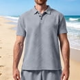 thumbnail image 4 of Kalauyu Mens Short Sleeve Golf Shirts Turn Down Collared with Button Casual Breathable Golf Summer Tops, 4 of 5