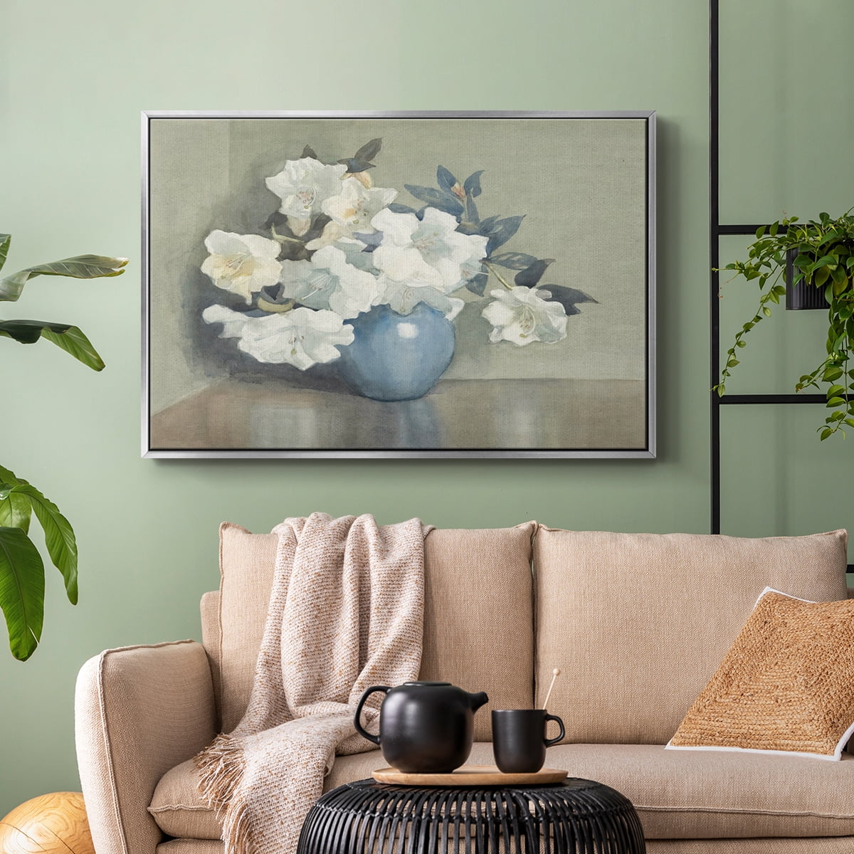 Vintage Botanical Print-LXI By Wexford Home Framed in Silver Wood Gallery Wrapped Canvas 25 in. x 37 in.