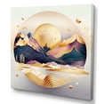 thumbnail image 2 of Designart "Dreamy Golden Mountain V" Abstract Marble Wall Art Living Room, 2 of 5