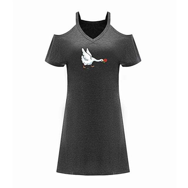 Vestido corto de verano con hombros descubiertos para mujer, vestido corto de verano para ir de compras, regalo para S