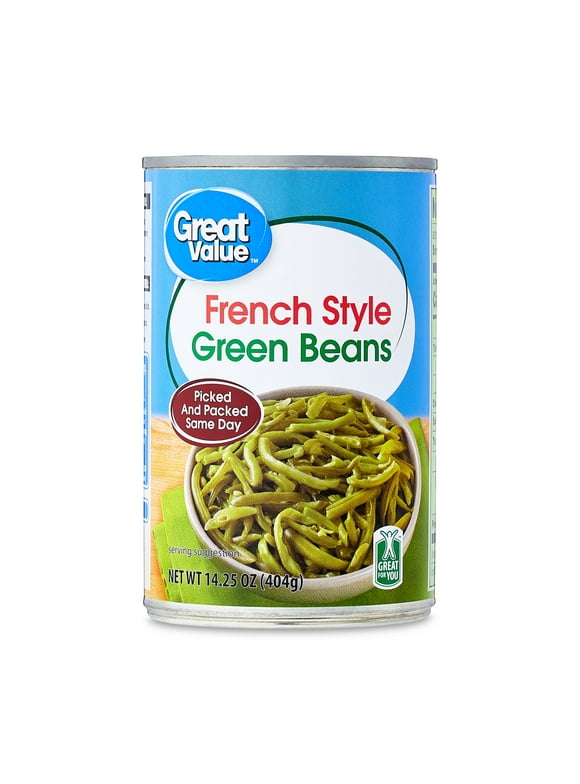 Great Value French-Style Green Beans, Gluten-Free, 14.5 oz Can