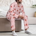 thumbnail image 7 of Sikiie Floral Strawberr Mens Pajama Set, Soft Warm Long Sleeve Sleepwear, Cozy Button-Down Pjs for Men-Medium, 7 of 7