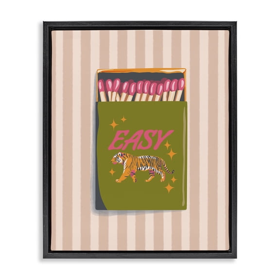 Easy Tiger Retro Matches Black Framed Floater Canvas Wall Art, design by Elyse Anastacia