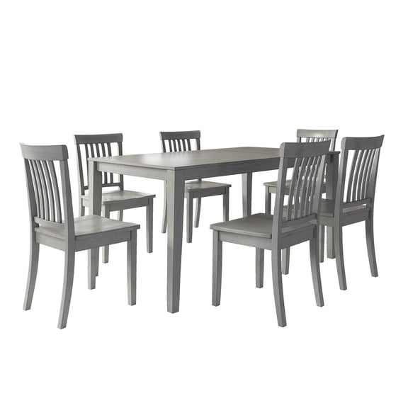Lexington Large Wood Dining Set with 6 Mission Back Chairs, Multiple Finishes