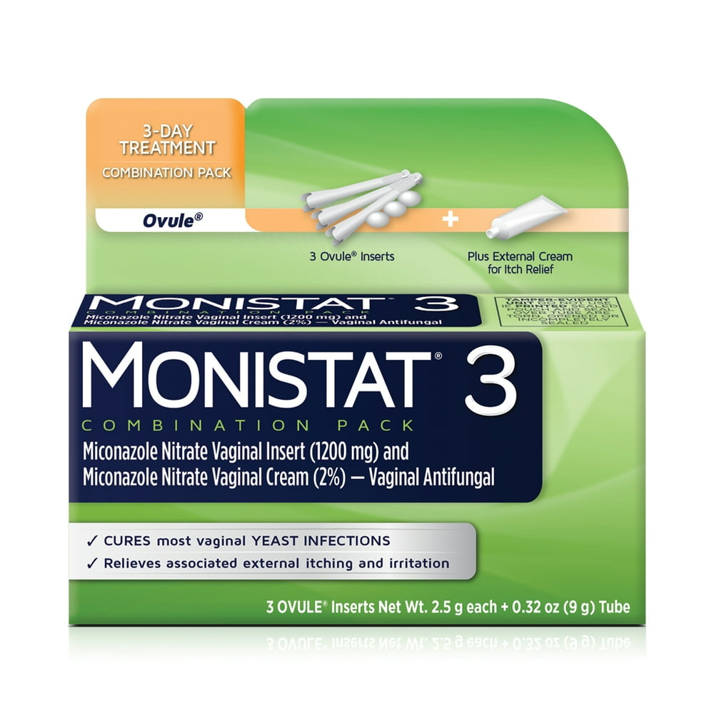 MONISTAT 3Dose Yeast Infection Treatment, 3 Ovule Inserts & External