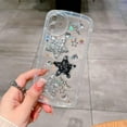 thumbnail image 3 of Case for iPhone 11, Bling Glitter 3D Stars Cute Heart Design Phone Case Luxury Sparkling Crystal Clear Back Slim Soft Shockproof Protective TPU Bumper Cover for Women Girls - Clear, 3 of 17
