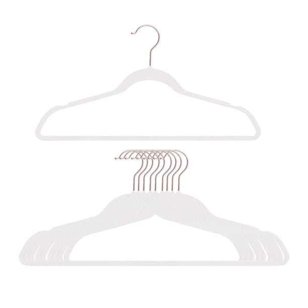 10 perchas para ropa, organizador de armario, perchero para bufandas, corbatas y abrigos para guardarropa. Blanco