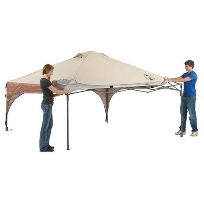 Coleman 10' x 10' Pop Up Outdoor Canopy, 400 lumens LED lights, UVGuard protection