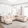 thumbnail image 4 of LOOM Modular combination sofa,large combination sofa,U-shaped sofa with storage ottoman and USB ports,modern oversized corner sofa,suitable for living room,6-seater beige sofa,122.8 inches (beige), 4 of 9