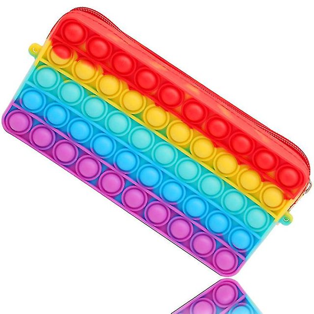 Bolsa de bolígrafo de silicona, caja de papelería creativa para estudiantes, bolsa de almacenamiento de burbujas de descompresión, bolsa de lápiz