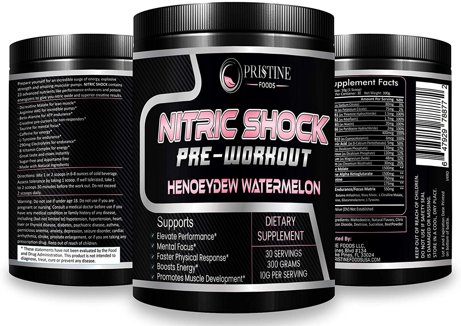 Pristine Food�s Nitric Shock PreWorkout Honeydew