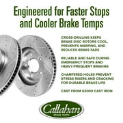 Callahan Brake Parts Brake Kit for Acura RLX 2014-2020 Front and Rear Drilled and Slotted Brake Rotors with Ceramic Brake Pads EBYK041957