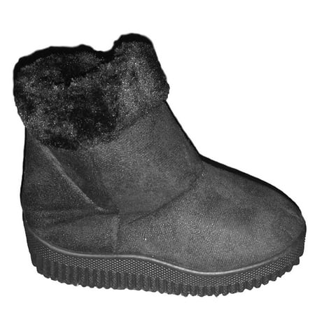 Callie Fashion Boots with Fur Trim for Baby Toddler Girls (US Toddler 3M, Black)