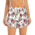 thumbnail image 2 of Daiia Lilies Flowers Pattern Women's 2 in 1 Running Shorts - Lightweight Athletic Workout Gym Yoga Shorts Liner with Phone Pockets-Large, 2 of 7