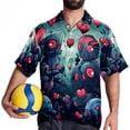 thumbnail image 4 of Love Men's Printed Button Down Short Sleeve Casual Summer Beach Shirt - Unisex, 4 of 6