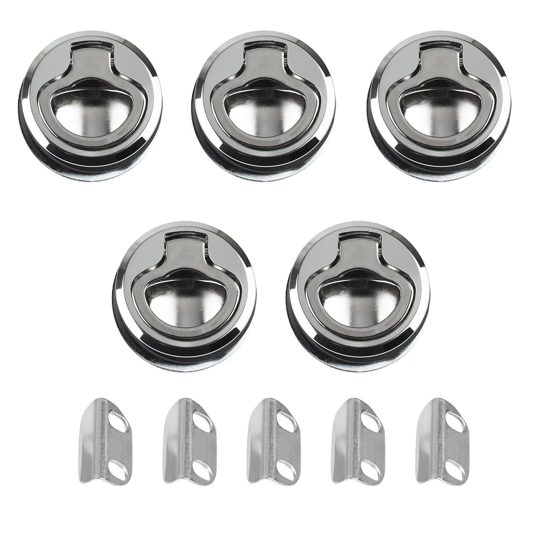 5Pcs Flush Latch Boat RV Door Lock Flush Pull Locker Hatch Latch Lift