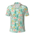 thumbnail image 2 of Daiia Elephant and Flowers Pattern Men’s Polo Shirts,Solid Deck Shirt,Classic Fit, Breathable Cotton Polo for Casual and Sport Wear-Medium, 2 of 9