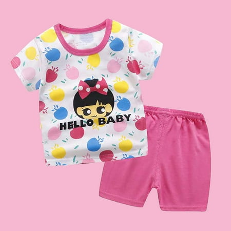 

Simplmasygenix Summer Toddler Tops Shorts Short Sleeve Toddler Boys Cartoon Print Pattern Clothes Summer Two-piece Sute