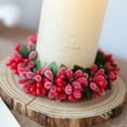 thumbnail image 3 of 4 Pack Fresh Red 3.1" Beaded Berry Candle Ring Red ，Decor for Dinner Wedding, Party Home Ornaments, 3 of 8