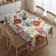thumbnail image 2 of Pioneer Flower Floral Print Pattern Rectangle Tablecloth 60"x84", Waterproof Polyester Table Cloth, Wipeable Spillproof for Dining Camping Indoor Outdoor, 2 of 5