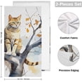 thumbnail image 2 of Dreamtimes Cat Autumn Tree Dish Towels Kitchen Towel 2 PCS, Animals Hand Towels Ultra Soft and Highly Absorbent,Decorative Fingertip Face Towel for Bathroom Hotel, 28.3"x14.4", 2 of 5