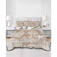 thumbnail image 2 of Full Size Quilt Bedding Set, Brown Coastal Reversible Summer Quilt 3 Pieces, Nautical Coral Starfish Shell Octopus Sea Lightweight Bedspreads Coverlets with 2 Pillow Shams for All Seasons, 2 of 5