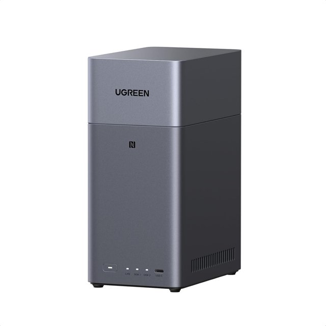 UGREEN NASync DH2300 2-Bay Desktop NAS, Support Capacity 60TB (Diskless), Remote Access, AI Photo Album, Beginner Friendly System, 4GB LPDDR4X RAM,1GbE, 4K