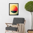 thumbnail image 2 of Minimalist Geometric Textured Sun Illustration Warm Yellow Orange Red Art Print Framed Poster Wall Decor 12x16 inch, 2 of 5