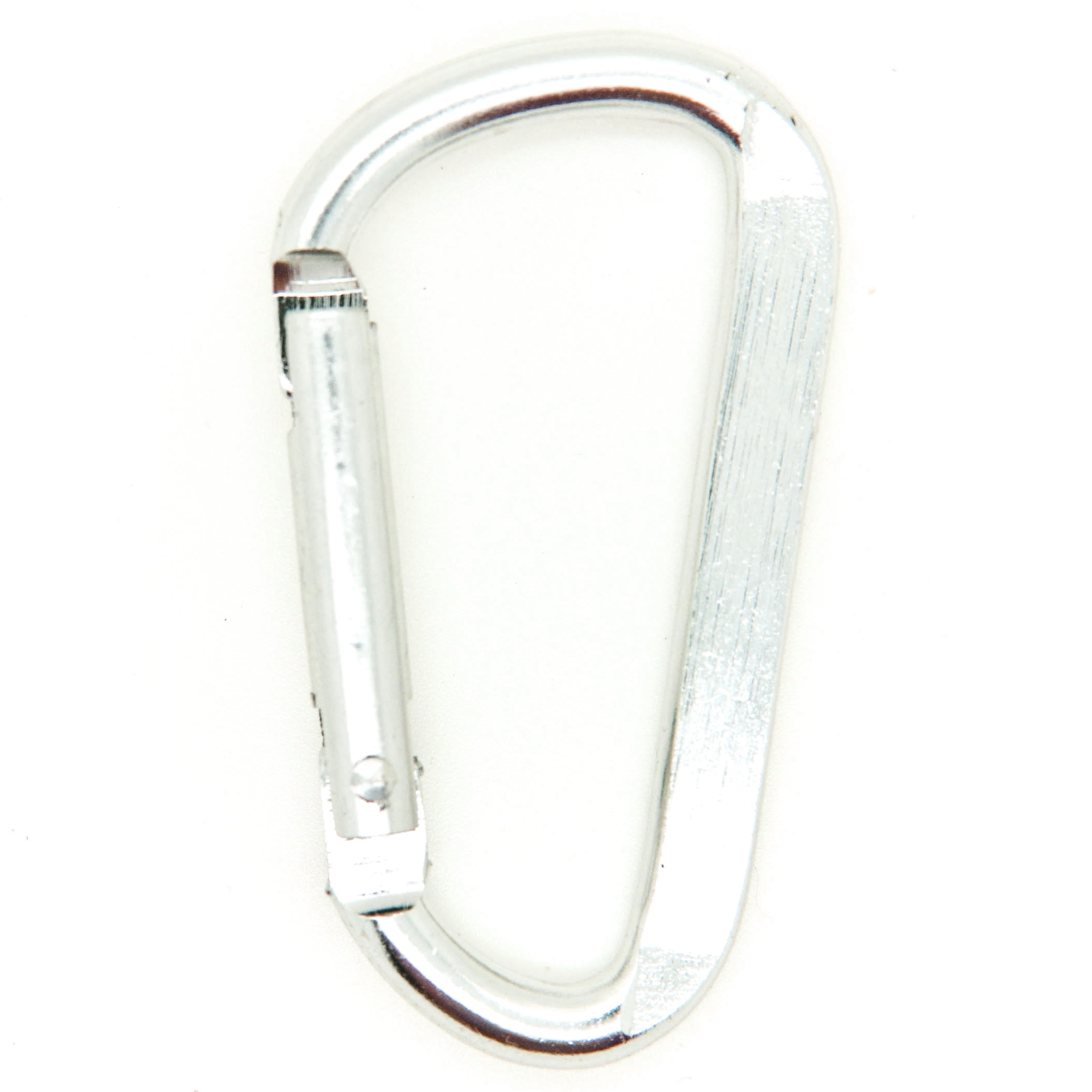 100 pcs - 2.25 inch Silver Aluminum Carabiner D Shape Flat Edge, Keychain Clip, Spring Snap Key Chain Clip Hook