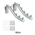 thumbnail image 4 of kurtrusly 2pack/lot 180°Foldable Wall Mounted Clothes Hanger Rack For Laundry Room 180°Foldable Clothes Rail 40cm, 4 of 6