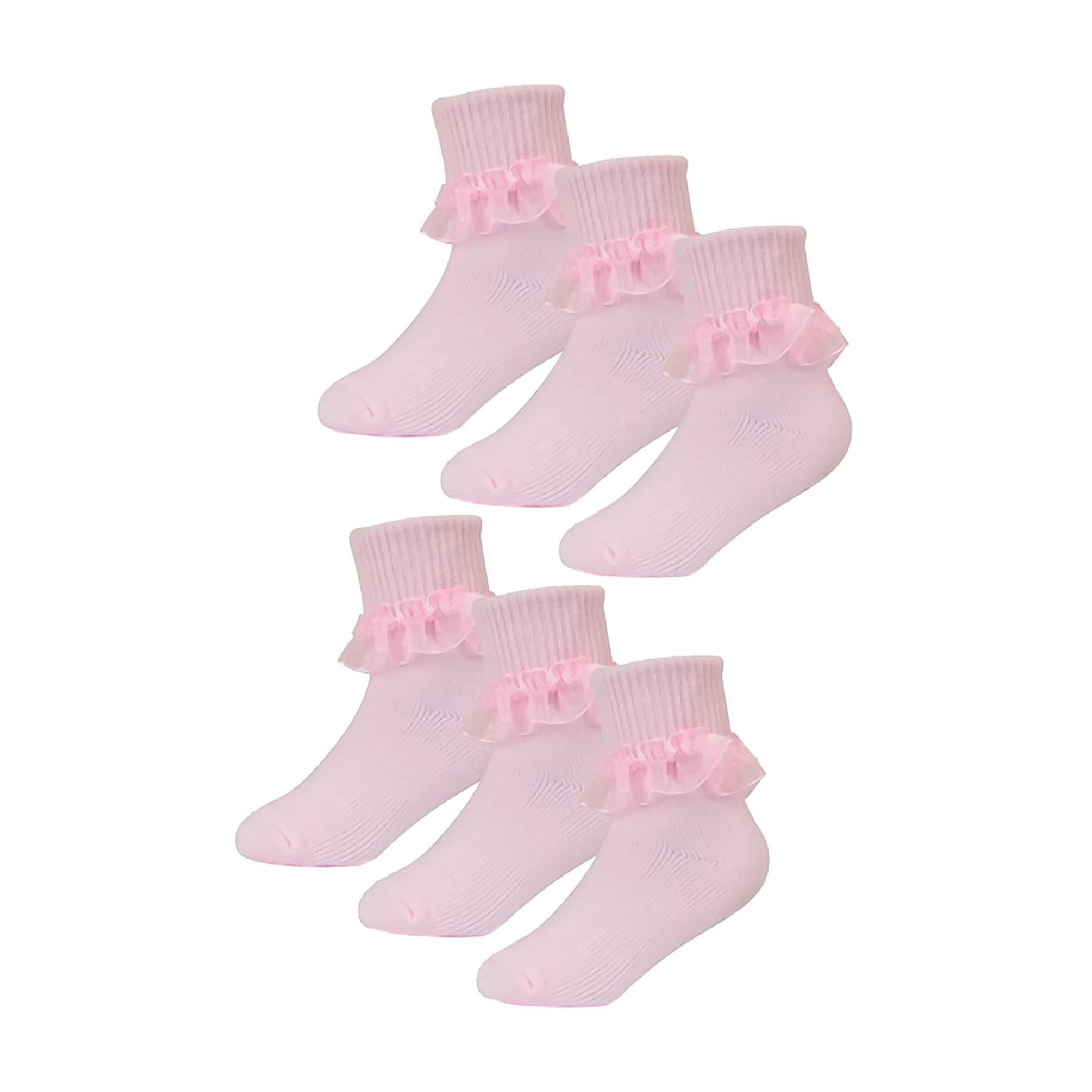 6 Pack Baby Girl Frilly Lace Socks | Sock Snob | Cotton Fancy Socks for ...