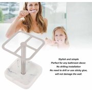 HarmonyBliss Rustproof Stainless Steel Toothbrush Holder 3 Slots Space Saving Toothpaste Stand Organizer for Bathroom Use 304 Stainless Steel Build (Silver)