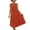 Orange, variant on Women Sleeveless V‑Neck Relaxed Swing Midi Dress Multi‑Layer Frill Hem Cotton Rayon Spandex Blend Soft Airy Summer Beach Sundress Everyday Wear Dress Orange L