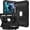 Black+Black, variant on REQO Shockproof Hard Duty Case Compatible with iPad A19 12th/A16 11th (2026/2025) with Pencil Holder Protective Case Rugged Stand/Shoulder Strap,Kids Tablet Cover