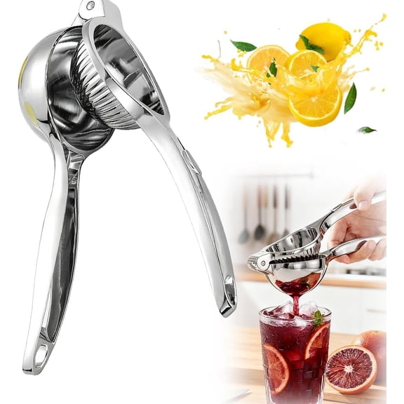 Manual Juicer Hand Press, 2026 Upgraded Heavy Duty Stainless Steel Fruit Juice Squeezer for Lemon Citrus Orange Lime, Handheld Extractor Kitchen Gadgets