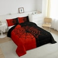 thumbnail image 3 of Manfei Boys Happy Halloween Bedding Comforter Set,Spider Webs Twin Comforter Sets,Red Black Bedding Set For Teens,Ultra Soft Home Decor Reversible,2-Piece, 3 of 8