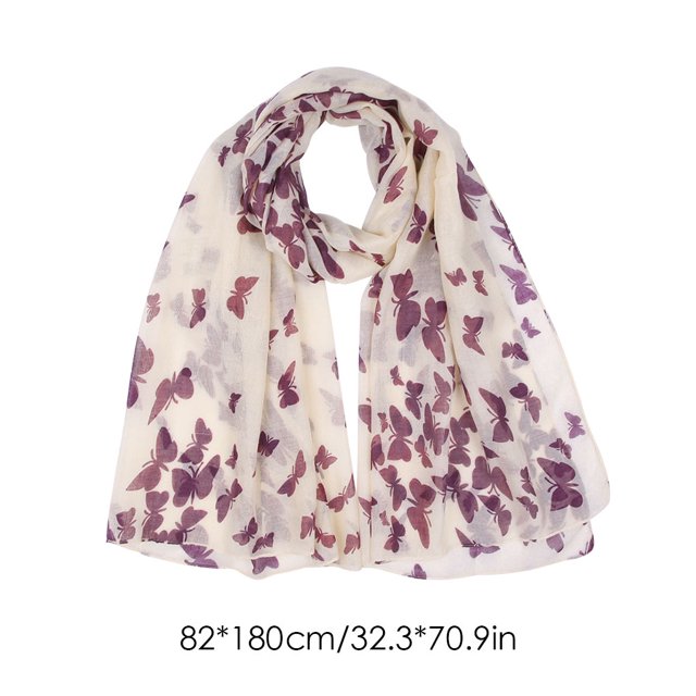 Maoww Printed Voile Scarf Insect Pattern Long Insect pattern scarf Soft Shawl Fashionable Casual Wrap for Woman