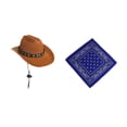 thumbnail image 3 of PORCHA GOOSE COMPTER Halloween Cowboy Gat para césped al aire libre patio de la estatua Traje azul, 3 of 8