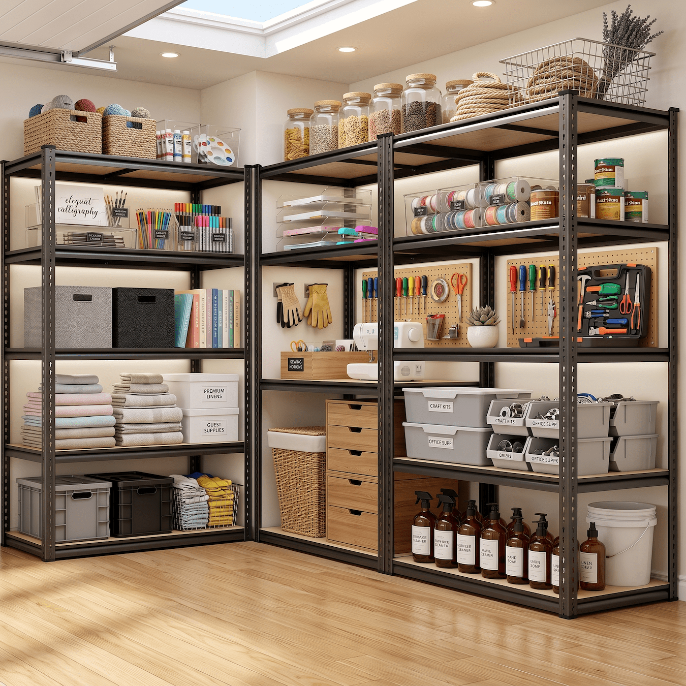 UBERLYFE Heavy Duty Metal Storage Shelving Unit for Garage, 72" H x 36" W x 16" D, 2000LBs 5 Tier Adjustable Metal Storage Rack for Warehouse Pantry Closet