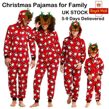 

Family Xmas Matching Pajamas Jumpsuit Elk Printed Family Sleepwear