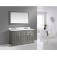 thumbnail image 2 of UrbanFurnishing.net - Rochelle 60-Inch (60") Bathroom Sink Vanity Set with White Italian Carrara Marble Top - Distressed Gray, 2 of 7