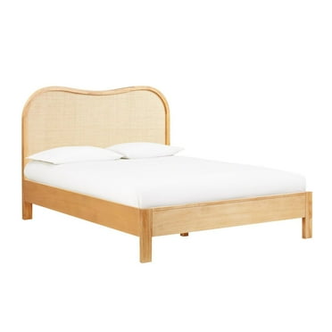TOV Furniture Grappa Natural Wood & Rattan Queen Bed